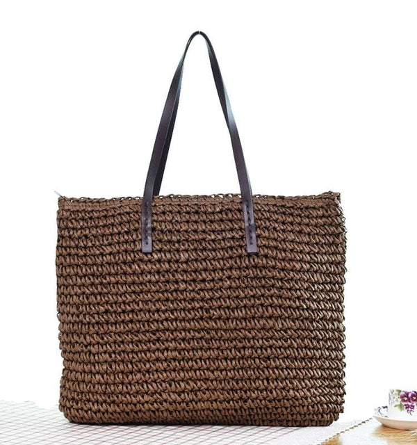 Brown Handmade Summer Beach Bag