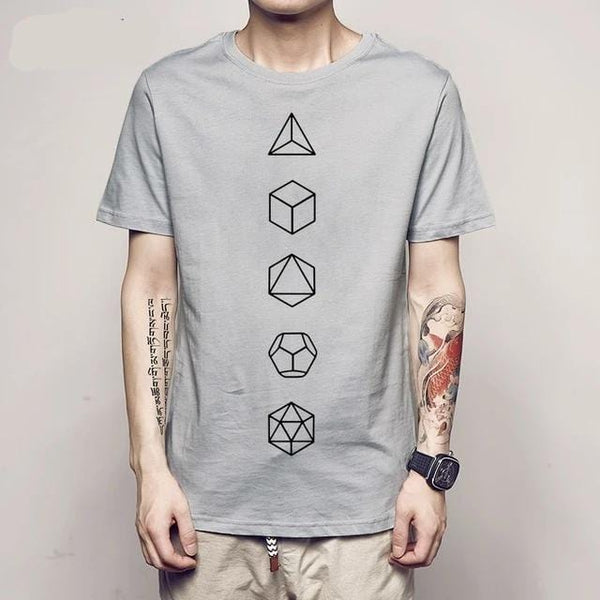 Men's ''Sacred Geometry Platonic Solids'' Short-Sleeve T-Shirt